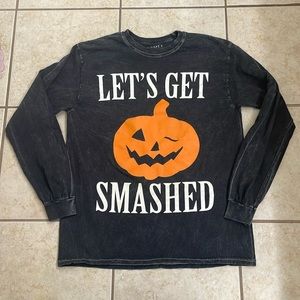 Spirit Halloween Pumpkin Graphic Long Sleeve Tee - EUC!